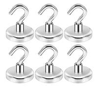 Wukong 45KG Crochet Aimanté Néodyme, 6 Pièces Gros Aimanté Puissants, 36mm Aimant Crochet Magnetique Puissant, Crochet Magnetique Puissant pour Cuisine, Réfrigérateur et Garage