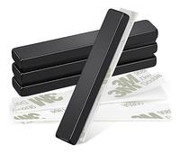 Wukong 60×10×5mm Aimant Puissant Plat Aimants Noir, 4 Pièces Aimant Néodyme Aimant Autocollant, Aimant Rectangulaire pour Cuisines, Bureaux et Entrepôts