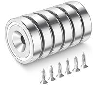 Wukong 6PCS Aimant à Visser, 20x7 mm Puissant Aimants Neodyme N52 Rond Aimant Percé Aimant 10kg pour Tableau Magnétique Armoire Cuisine Réfrigérateur