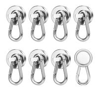 Wukong 8 Pièces Aimant Néodyme Super Puissant, 22KG Crochets Aimantés Oeillets Aimants, 25mm Gros Aimant Crochet Puissant, Crochets Magnétiques pour Réfrigérateurs, Maison