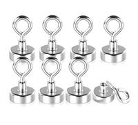 Wukong 8 Pièces Crochet Magnetiques, Aimant Puissant Diamètre 20mm 10KG Force De Traction Aimant Puissant Rond Magnétique Néodyme pour Utilisation Cuisine Salle de Garage Casiers