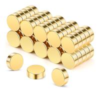 Wukong 8x3mm Aimant Néodyme Doré, Paquet de 50 Pièces Aimants Puissants pour Réfrigérateur, Tableau Blanc, Ecole, Bureau, Petits Aimants Ronds pour Bricolage Photos, Notes