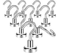 Wukong Lot de 10 crochets magnétiques force de traction de 5,4 kg, aimant rond puissant en néodyme diamètre 16 mm