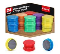 Wukong Lot de 24 aimants pour tableau magnétique puissant, 6 couleurs, petits aimants pour tableau blanc, école, séminaires, aimants de réfrigérateur, casiers et photo