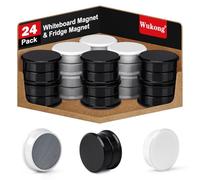 Wukong Lot de 24 aimants pour tableau magnétique puissant, blanc + noir, petits aimants pour tableau blanc, école, séminaires, aimants de réfrigérateur, casiers et photo