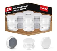 Wukong Lot de 24 aimants pour tableau magnétique puissant, blanc, petits aimants pour tableau blanc, école, aimant de réfrigérateur, casiers et photo