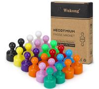 Wukong Lot de 24 Aimants Puissants pour Tableau Magnétique - Petits Aimants Colorés pour Réfrigérateur, Tableau Blanc, Bureau, et Panneau d’Affichage