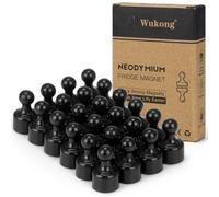 Wukong Lot de 24 Aimants Puissants pour Tableau Magnétique - Petits Aimants Noirs pour Réfrigérateur, Tableau Blanc, Bureau, et Panneau d’Affichage