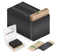 Wukong Lot de 60 mini aimants en néodyme - Maintien puissant - 20 × 10 × 1 mm - Aimants noirs - Petits aimants adhésifs pour tableau magnétique en verre, bureau et tableau d'information