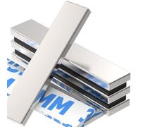 Wukong Magnets 4 piècesles, Super Rectangle aimants en néodyme rectangulaires, DIY, Cuisine, sous-Sol, bâtiment 60 x 10 x 5MM 15KG Forces de Traction Aimants Super forts avec des Autocollants.