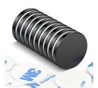 Wukong Noir Aimant en Néodyme, 10 Piece Ultra Puissant pour Frigo 20x3mm Petits Aimants Ronds pour Réfrigérateur