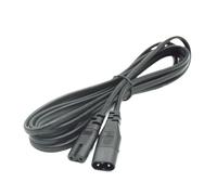 WUKUBO 1 pièce IEC 320 2 Broches C7 3 X Femelle à C8 mâle Droite vers Le Bas coudé rallonge ca câble d'alimentation Adaptateur convertisseur(180cm)
