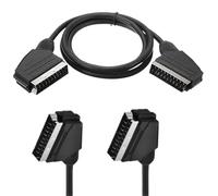 WUKUBO Adaptateur péritel 21 Broches, Bloc AV vers 3 RCA Phono Composite s-vidéo avec Interrupteur entrée/Sortie, Adaptateur for enregistreur vidéo DVD, projecteur TV, 1 pièce(Scart M-M)