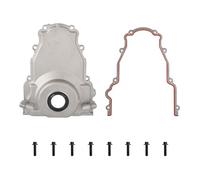 WULAZMU Couvercle de distribution avant LS en aluminium moulé avec joint de manivelle et boulons compatible avec le retour de vidange d'huile Gen 3 Turbo Gen III GM LS Series 4.8L 5.3L 5.7L 6.0L -10AN