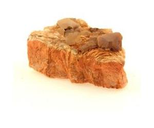 WULFENITE - Pierre Naturelle en Provenance de France, Lantignié, Beaujeu, Rhône, Auvergne-Rhône-Alpes - Rare cristal de wulfenite, baryte et fluorite, collection Mineralp 114.4 ct - Certificat d'Authe