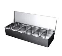 Wulimasun Boîte D'Ingrédients,Récipient à Ingrédients en Acier Inoxydable avec 6 Boîtes à Ingrédients Interchangeables Mélange Gourmet Récipient à Épices - Ustensiles de Cuisine