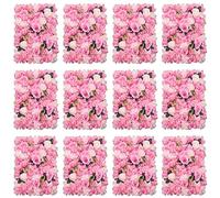Wulimasun Mur de Fleurs Artificielles,12 Pièces Panneau Mural Fleurs Artificielles 60cmX40cm Mur de Roses DIY Mariage Rue Fond Décoration Florale,pour Jardin, Lieu de Mariage