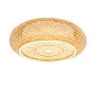 Wulimasun Plafonnier Bambou Rotin Led Dimmable,Luminaire Plafonnier Rétro Chapeau Bambou Suspension Rotin 50cm Tissage Salle de Bain E27,Pour Chambre Salon Couloir
