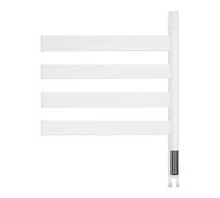 Wulimasun Seche Serviette Electrique,90W Porte Serviettes Chauffant 45-65°C avec 4 Barres en Acier Inoxydable 48 * 64cm Conception Pivotante à 180°,pour de Bains, Aux Cuisines, Aux Balcons (Blanc)