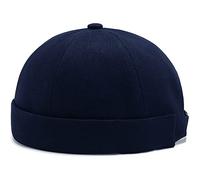 WULIQIUQIU Casquette Docker sans bord pour homme, B-bleu marine, taille unique