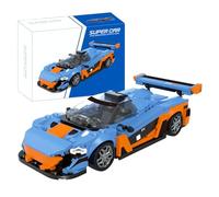 WULOBOOI Ensemble de construction de voitures de sport, 1:20 MOC bleu - Jouets pour adultes et adolescents de 14 ans et plus, kits de véhicules de collection pour les amateurs de voitures, 348 pièces