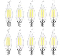 WULUN 10 X E14 4W Lampe à Filament LED Ampoules, E14 Edison Bougie Forme Ampoule, Blanc Froid 6500K 400LM, Équivaut Ampoule Incandescente 40W