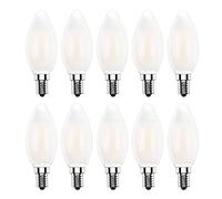 WULUN 4w LED chandelier ampoules, équivalent 40W, 2700k blanc chaud, 400lm E14 base LED bougie ampoules, c35 verre dépoli torpille ogive, 360 degrés angle de faisceau, paquet de 10