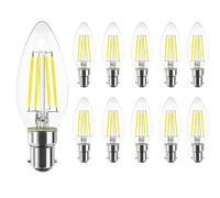 WULUN B15 c35 4w Edison LED ampoules, B15 baïonnette tête, équivalent 40 Watts, 6500k coolwhite, AC 220-240V, 400 lumens, protection oculaire, pack de 10, non dimmable, lustre.