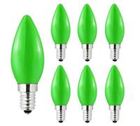 WULUN E14 1W Ampoule Couleur LED, équivalent 10W, 100lm, Vert, 220V, 6 Pcs