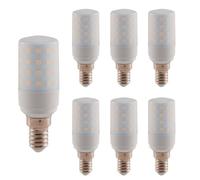 WULUN E14 7W LED Ampoule maïs, lampe à économie d'énergie avec couvercle givré, 7W équivalent 70W halogène, 700lm Blanc Chaud 3000K, AC/DC 110V - 240V, 360 °Angle de faisceau, Non dimmable, 6 Pcs
