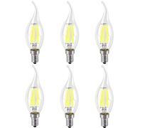 WULUN E14 Ampoule LED Filament, 6W Equivalent 60W, Blanc Froid 6000K, Dimmable, 600Lm, C35 Ampoule E14 LED Filament, AC 220V, Vintage Intérieur Décor Lustre Plafonnier, Lot de 10