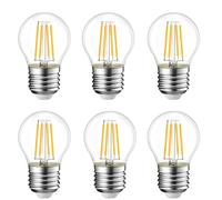 WULUN E27 LED Filament Ampoule, 4W équivalent 40W, Mini Golfball G45, 3000K Blanc chaud, 400 Lumens, Verre transparent, AC 220, Pour la décoration intérieure Restaurant, Non Dimmable, 6 Pcs