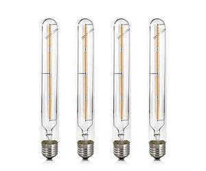 WULUN E27 T30 Edison LED Ampoule, 4W équivalent 40W, Blanc Chaud 3000K 400lm, Transparente Filament, Rétro Décorative Lampe, AC 220V, Pour la décoration intérieure Restaurant, Non Dimmable, 4 Pcs
