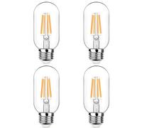 WULUN E27 T45 Edison LED Ampoule, 4W équivalent 40W, Blanc Chaud 3000K 400lm, Transparente Filament, Rétro Décorative Lampe, AC 220V, Pour la décoration intérieure Restaurant, Non Dimmable, 4 Pcs