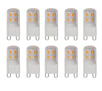 WULUN G9 ampoules LED 2W blanc chaud 3000k, 25W remplacement des ampoules halogènes, non dimmable, ampoules à base de broche G9, ac220-240V, angle de faisceau 360°, paquet de 10