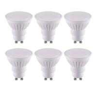WULUN GU10 10W Ampoule Spotlight LED, Base en céramique, Equivalent 90W Lampe Halogène, 1100LM Blanc Froid 6000K, AC 85V - 265V, 110° Angle de Faisceau, Surface blanc crème, Non Dimmable, 6 Pièces