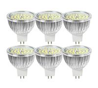 WULUN LED MR16 GU5.3 Blanc Froid 6000 K, 6W Equivalent à 60W lampe halogène, AC/DC 12 V, 550 lumens, Angle de Faisceau 120° Spot, Non Dimmable, Lot de 6
