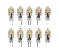 WULUN Lot de 10 Ampoule économie d'énergie G4 2W LED, 12 SMD 2835, Blanc Chaud 3000K, AC220V-240V,AC 220-240V, 200LM