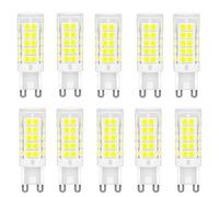 WULUN Lot de 10 Ampoules LED G9 5W Sans Scintillement 44-LED SMD 2835 450lm Non-dimmable Equivalent à Ampoule Halogène de 50W avec 360° Large Angle de Faisceau 6000K-Blanc Froid