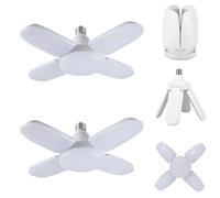 WULUN Lot de 2 lampes de garage E27, 60 W, économie d'énergie, large gamme de luminescence à 360 degrés, blanc froid 6000 K, 6000 lumens, AC/DC 220 V, intensité non variable