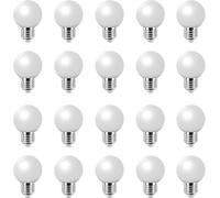 WULUN Lot de 20 E27 Culot à vis 2W LED ampoule Globe lampe pour Vacances Décoration de fête 220 V - Blanc chaud 3000k