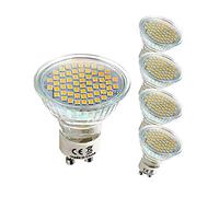 WULUN Lot de 5 Ampoule Spot LED GU10, Verre, 5W Equivalente Incandescence 50W, Blanc Chaud 3000K, 500LM, AC85-265V, 120° Larges Faisceaux, Ampoule Réflecteur LED, Non-dimmable