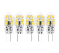 WULUN Pack de 5 G4 2W LED Ampoule, AC/DC 12V, 20W Ampoules Halogènes Équivalent, Blanc Froid 6000K, 200LM, 360°Angle de Faisceau, Ampoule Economie d'énergie, Non-dimmable