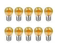 WULUN Vintage E27 4w LED Edison ball Light, Edison G45 ampoule ambre blanc chaud, 400 lumens, remplace les ampoules halogènes 40W, non dimmable, 10 Pcs