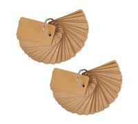 WUMUZAI Lot de 100 cartes flash avec anneaux et couverture pour étudier, 4 x 7 cm, petites cartes vierges double face, cartes mémoires colorées non lignées pour étude et entreprise, marron