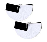 WUMUZAI Lot de 100 cartes flash avec anneaux et couverture pour étudier, 4 x 7 cm, petites cartes vierges double face, cartes flash colorées non lignées pour étude, entreprise, blanc