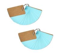WUMUZAI Lot de 100 cartes flash avec anneaux et couverture pour étudier, 4 x 7 cm, petites cartes vierges double face, cartes mémoires colorées non lignées pour étude et entreprise, bleu