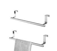 Wumuzai Lot de 2 porte-serviettes de cuisine sans perçage 36 cm en acier inoxydable pour armoire de cuisine, porte-serviettes à suspendre sur une armoire de salle de bain, argent