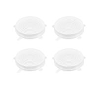 WUMUZAI Lot de 4 couvercles extensibles en silicone réutilisables de 11,5 cm pour le stockage des aliments, couvercles extensibles universels pour conteneurs de produits, couvercle élastique