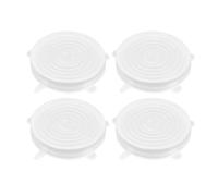WUMUZAI Lot de 4 couvercles extensibles en silicone réutilisables de 14,5 cm pour le stockage des aliments, couvercles extensibles universels pour conteneurs de produits, couvercle élastique